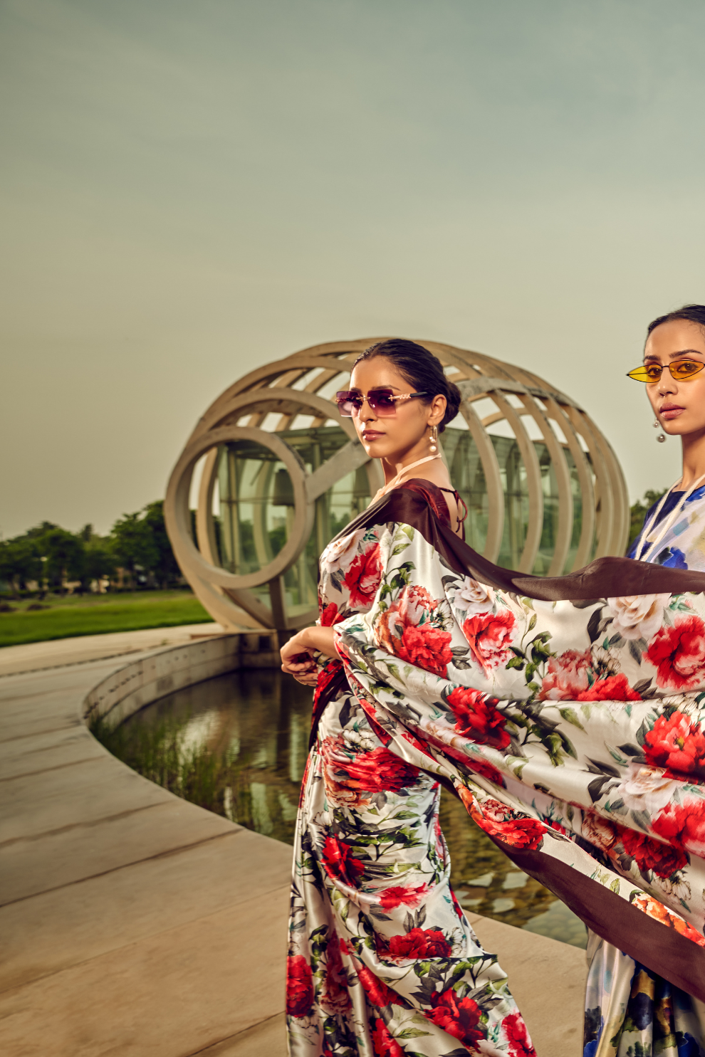 Vibrant Elegance in Digitally Printed Designer Sarees