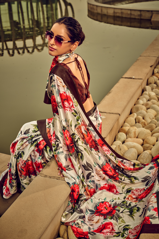 Vibrant Elegance in Digitally Printed Designer Sarees