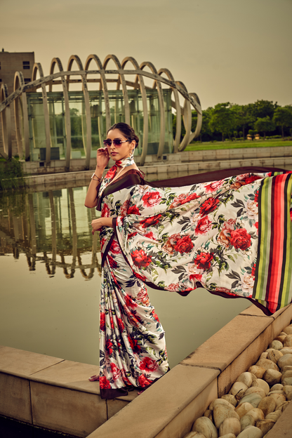 Vibrant Elegance in Digitally Printed Designer Sarees