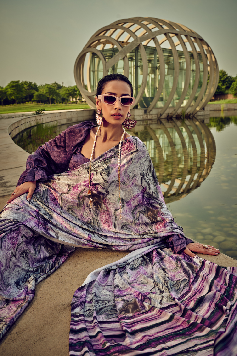 Vibrant Elegance in Digitally Printed Designer Sarees