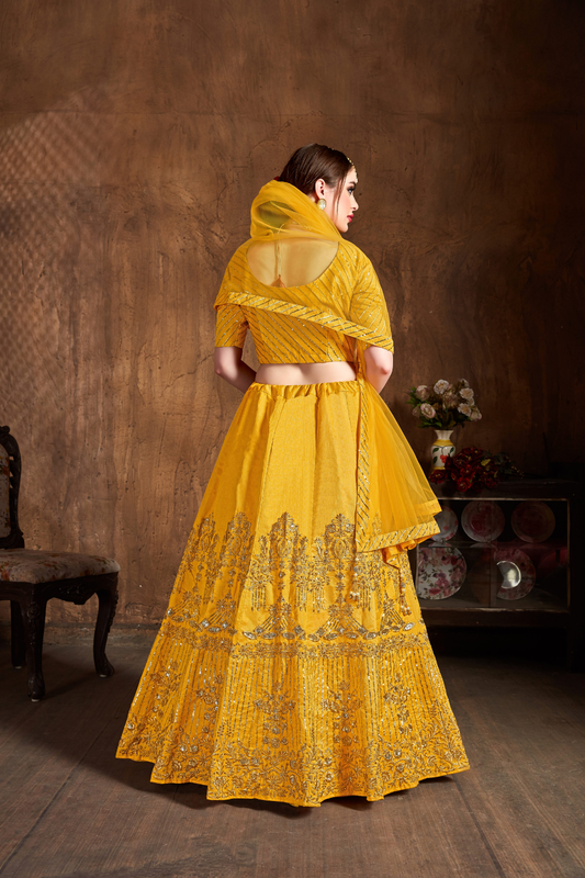 Elegant Dori, Badla & Sequins Embroidered Lehenga Set