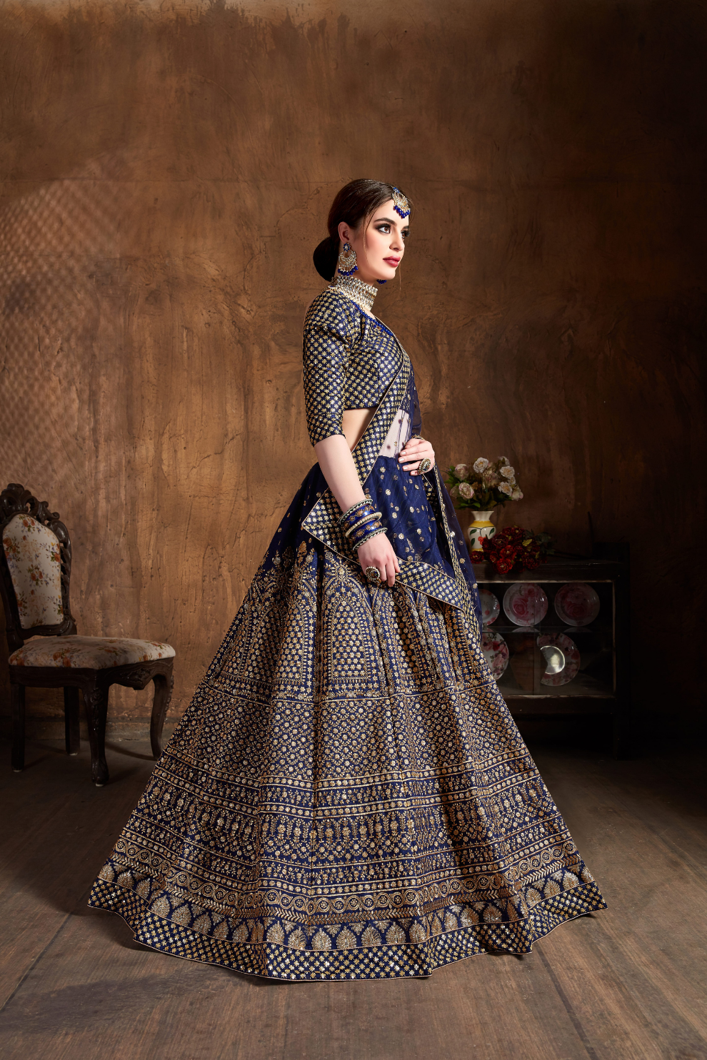 Elegant Dori, Badla & Sequins Embroidered Lehenga Set