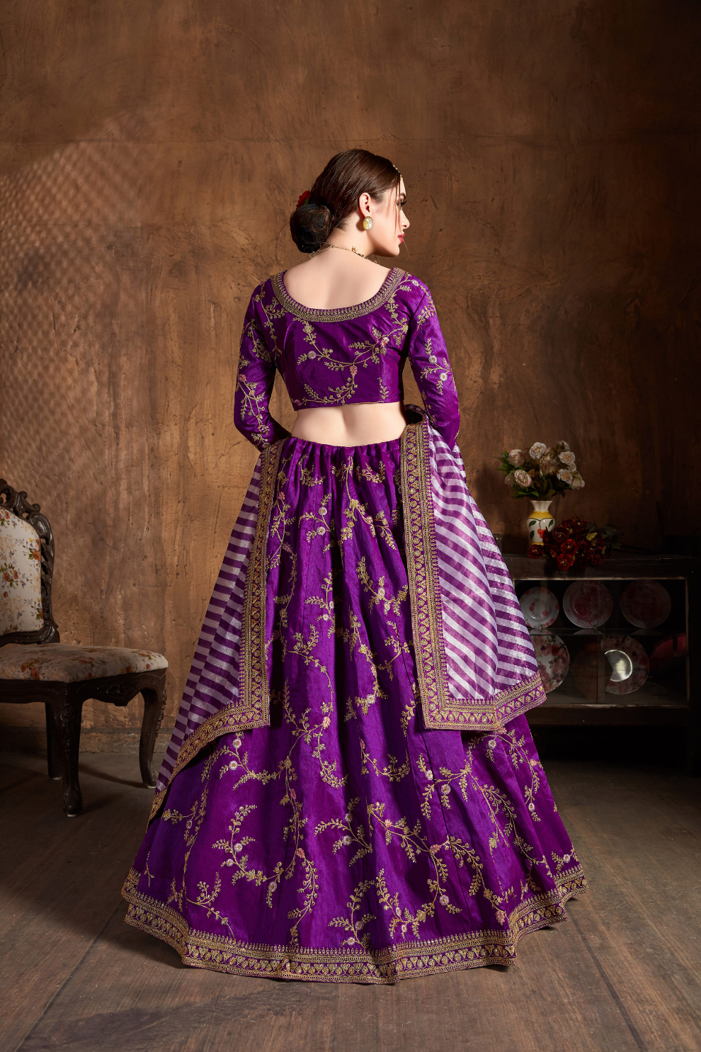 Elegant Dori, Badla & Sequins Embroidered Lehenga Set