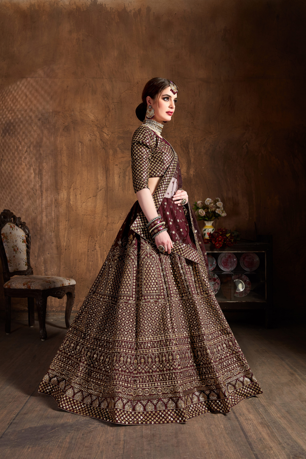 Elegant Dori, Badla & Sequins Embroidered Lehenga Set