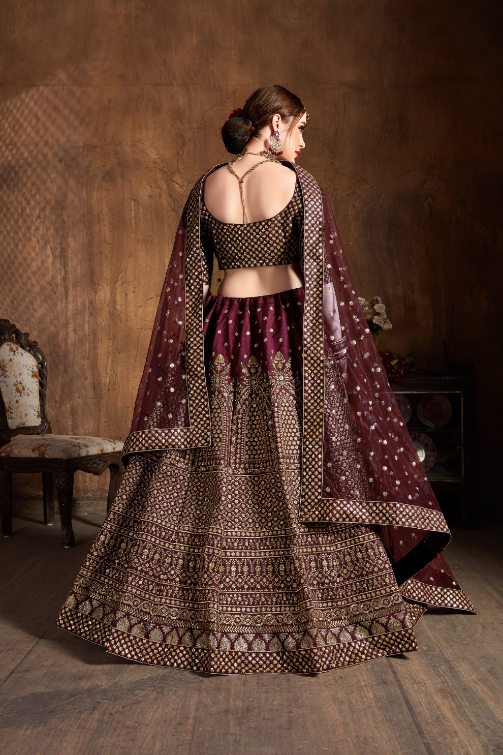 Elegant Dori, Badla & Sequins Embroidered Lehenga Set