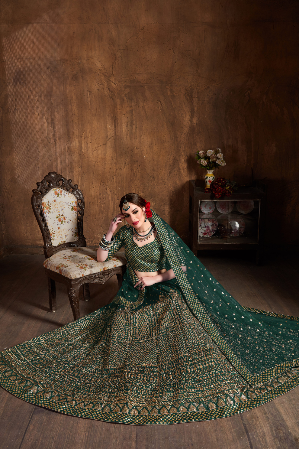 Elegant Dori, Badla & Sequins Embroidered Lehenga Set