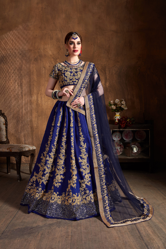 Elegant Dori, Badla & Sequins Embroidered Lehenga Set