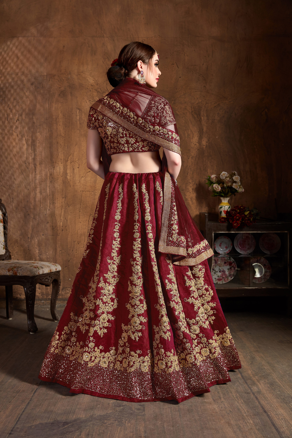 Elegant Dori, Badla & Sequins Embroidered Lehenga Set