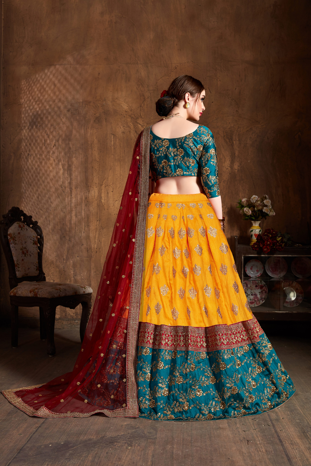 Elegant Dori, Badla & Sequins Embroidered Lehenga Set