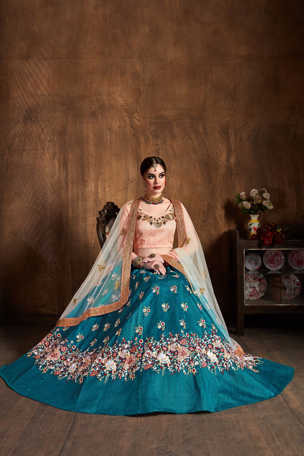 Elegant Dori, Badla & Sequins Embroidered Lehenga Set