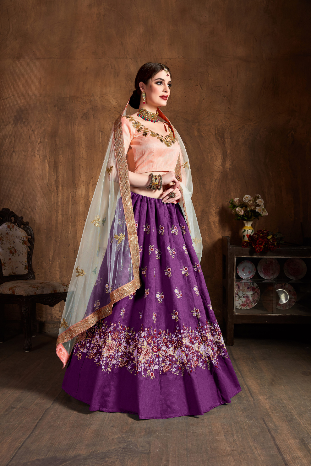 Elegant Dori, Badla & Sequins Embroidered Lehenga Set