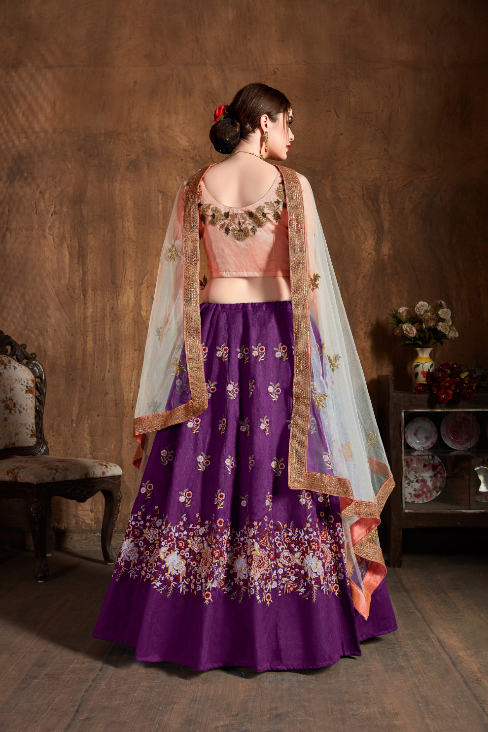 Elegant Dori, Badla & Sequins Embroidered Lehenga Set