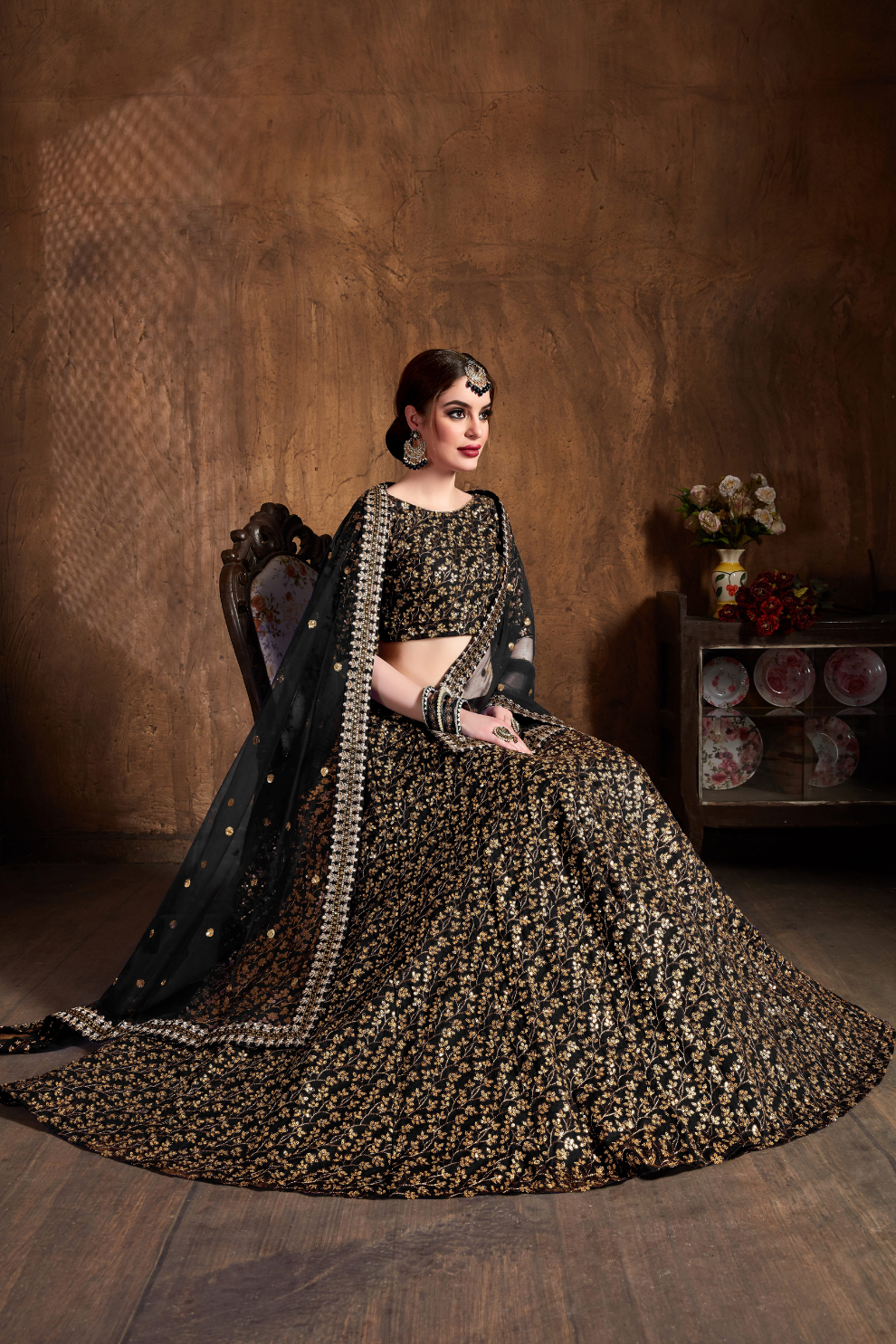 Elegant Dori, Badla & Sequins Embroidered Lehenga Set