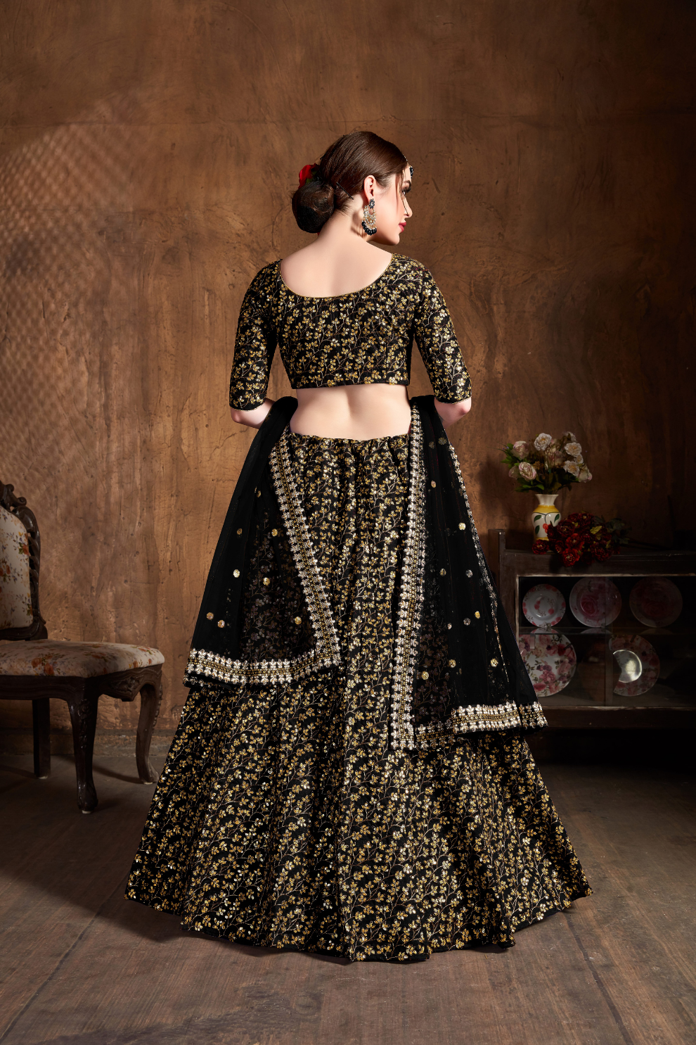 Elegant Dori, Badla & Sequins Embroidered Lehenga Set