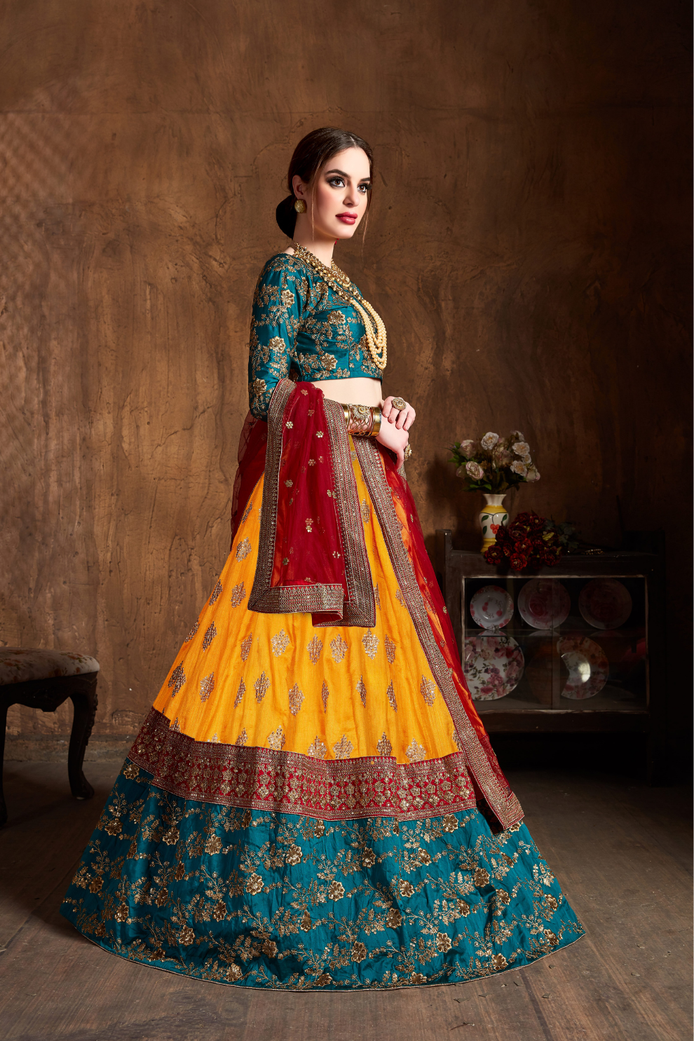 Elegant Dori, Badla & Sequins Embroidered Lehenga Set