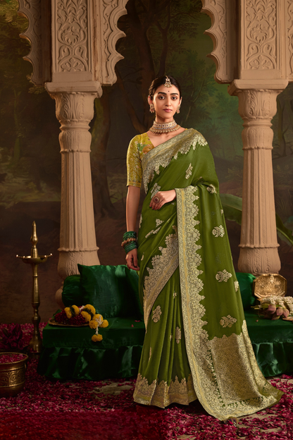 Dola Silk Designer Saree with Heavy Zari Weaving Elegance
