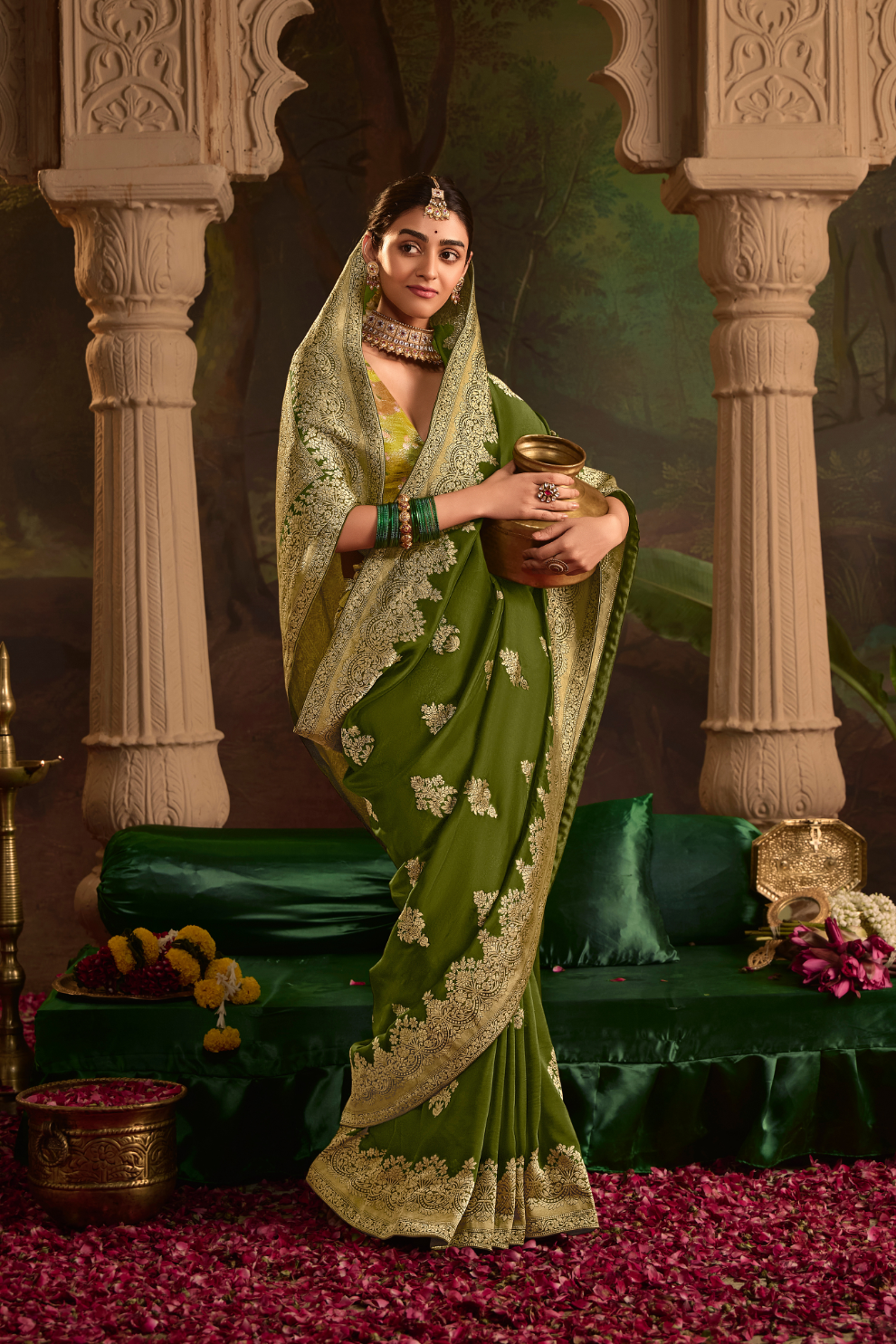 Dola Silk Designer Saree with Heavy Zari Weaving Elegance