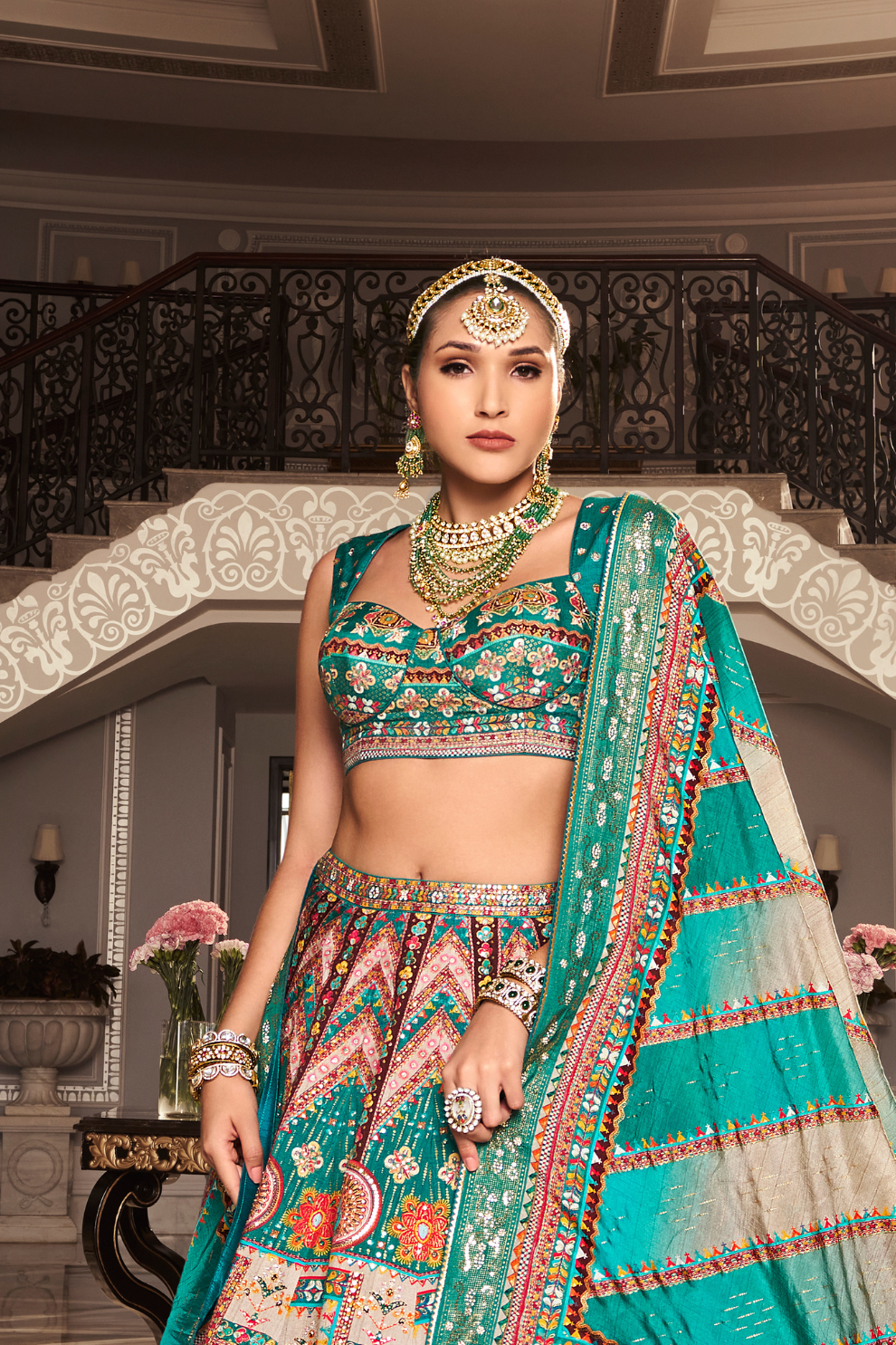 Reverie Banarasi Silk Lehenga with Exquisite Embroidery - LaVante Fashion