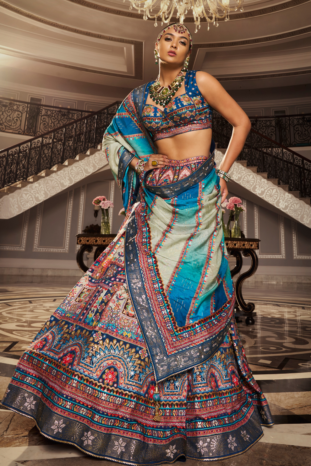 Reverie Banarasi Silk Lehenga with Exquisite Embroidery - LaVante Fashion