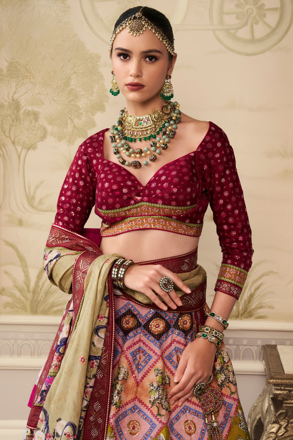 Reverie Banarasi Silk Lehenga with Exquisite Embroidery - LaVante Fashion