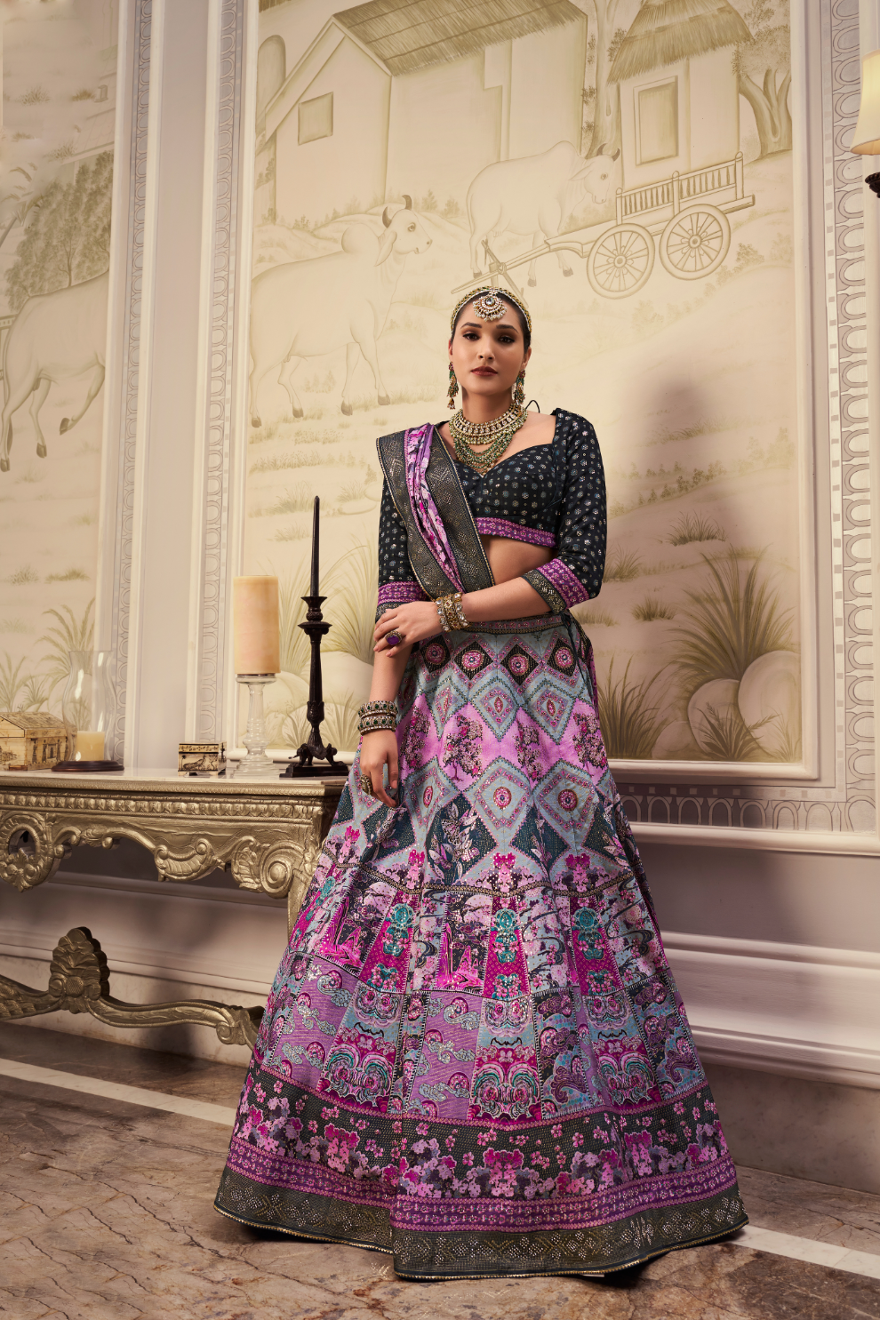 Reverie Banarasi Silk Lehenga with Exquisite Embroidery - LaVante Fashion