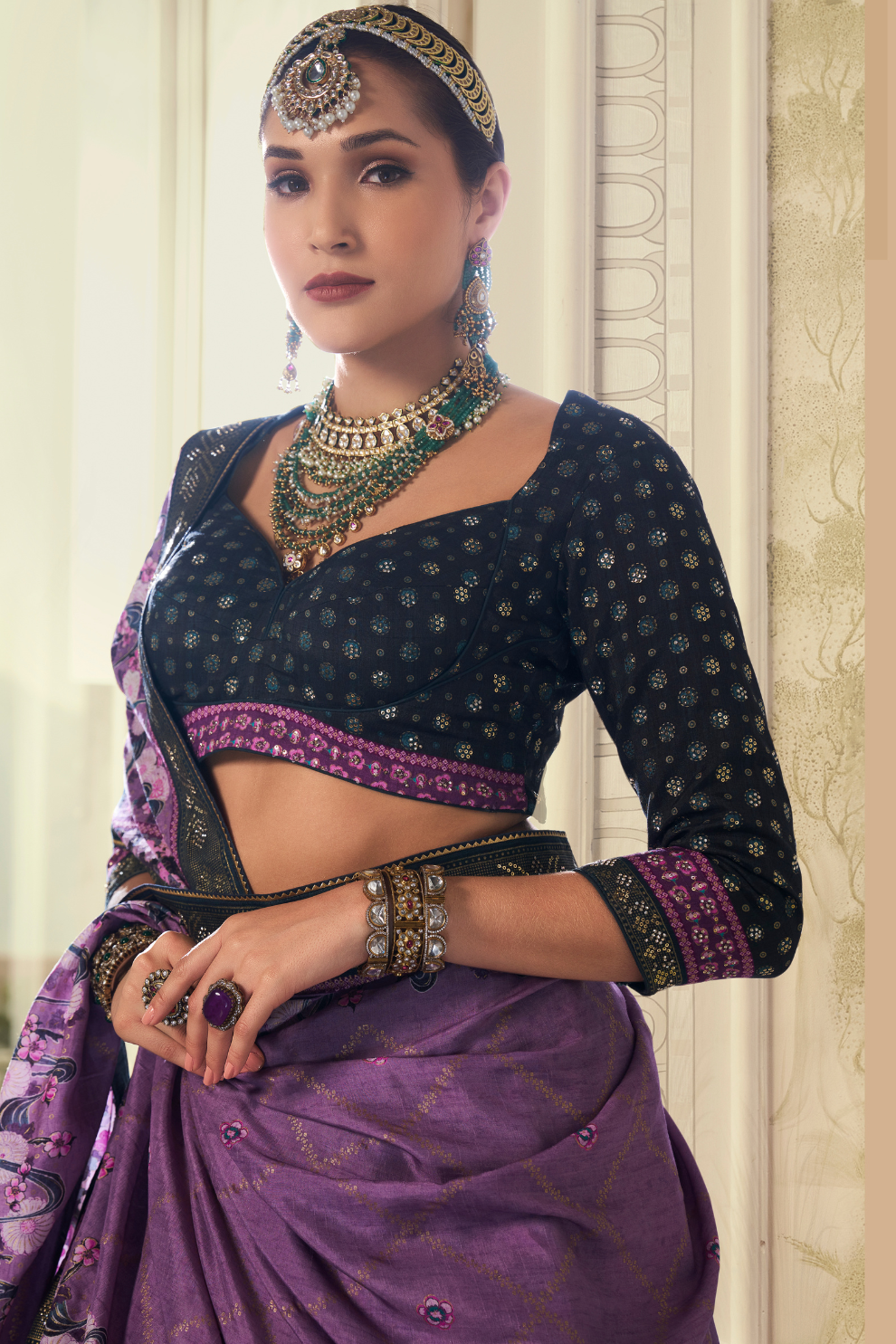Reverie Banarasi Silk Lehenga with Exquisite Embroidery - LaVante Fashion
