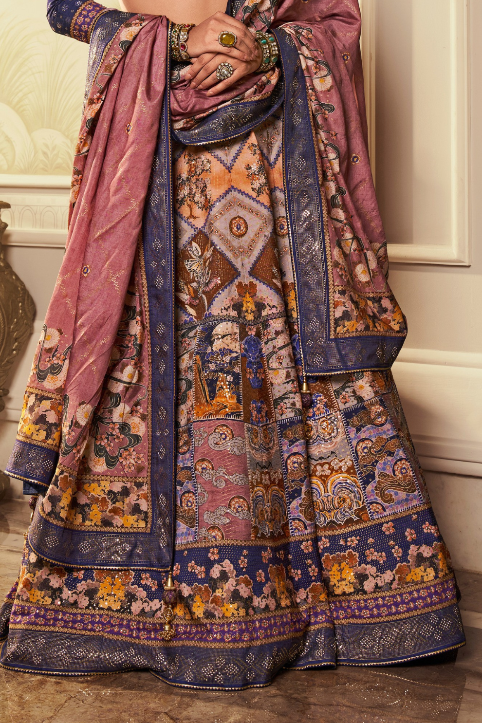 Reverie Banarasi Silk Lehenga with Exquisite Embroidery - LaVante Fashion