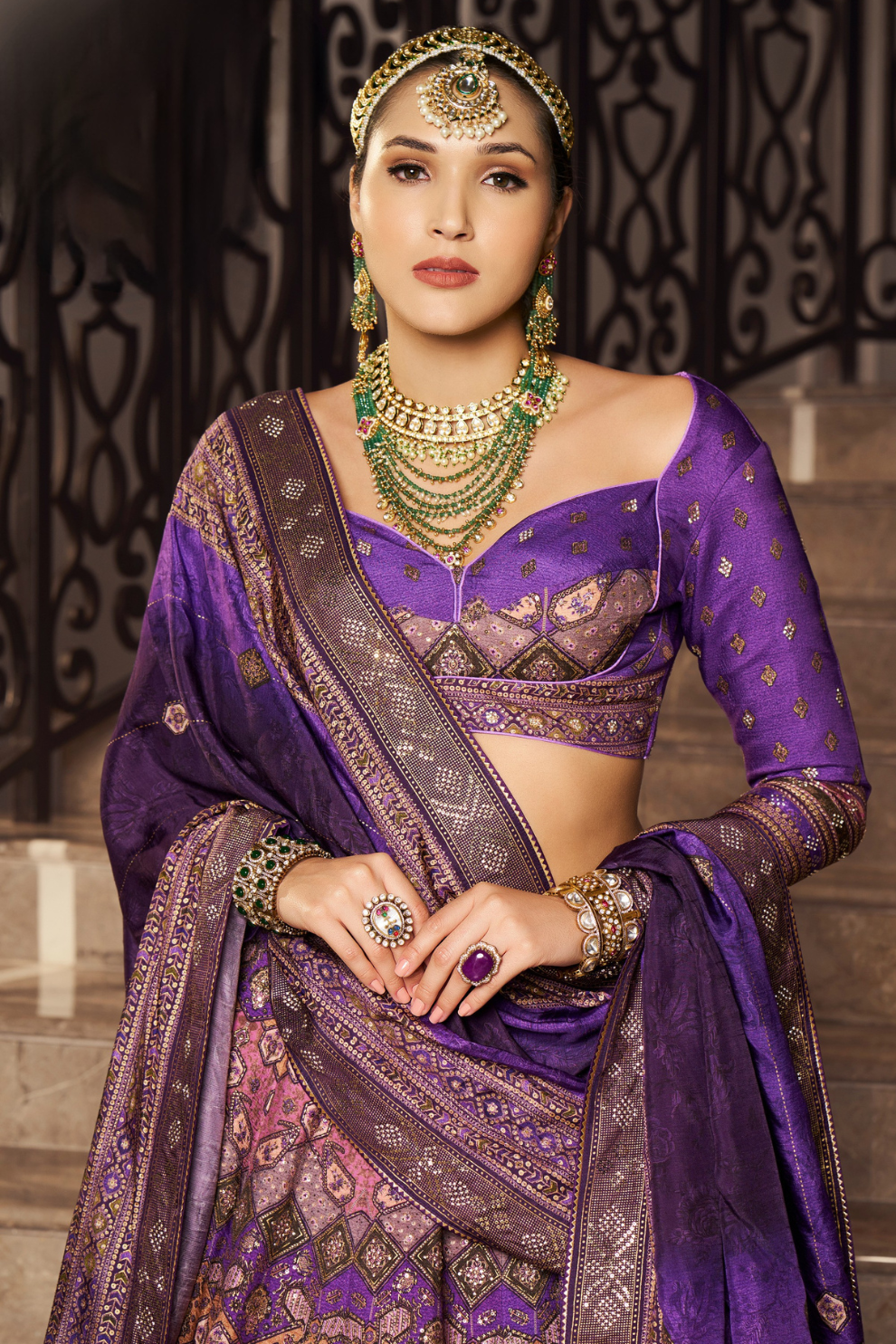 Reverie Banarasi Silk Lehenga with Exquisite Embroidery - LaVante Fashion