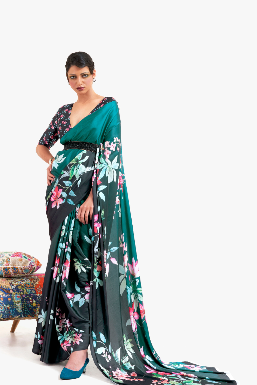 Casual Wear Satin Silk Saree with Smooth Finish
