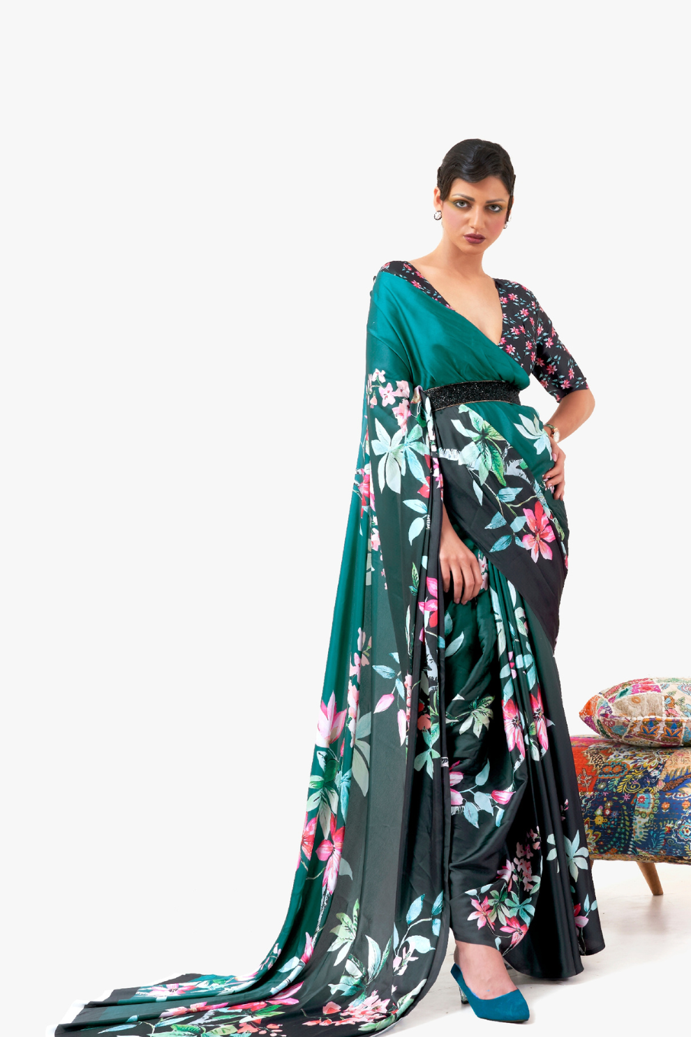 Casual Wear Satin Silk Saree with Smooth Finish