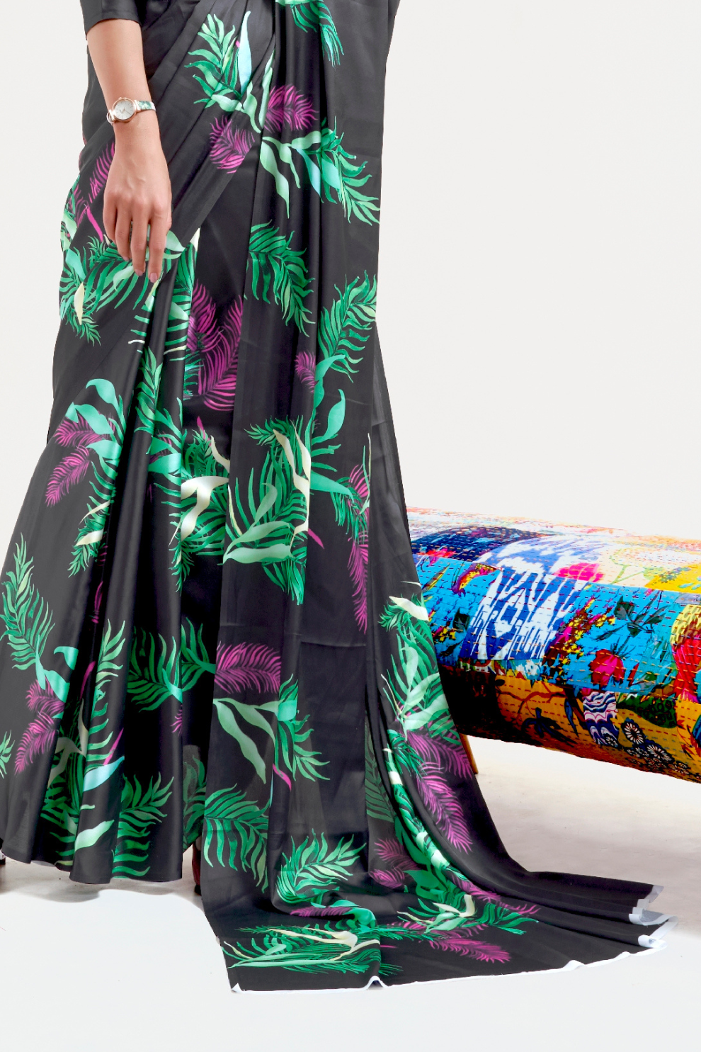 Casual Wear Satin Silk Saree with Smooth Finish