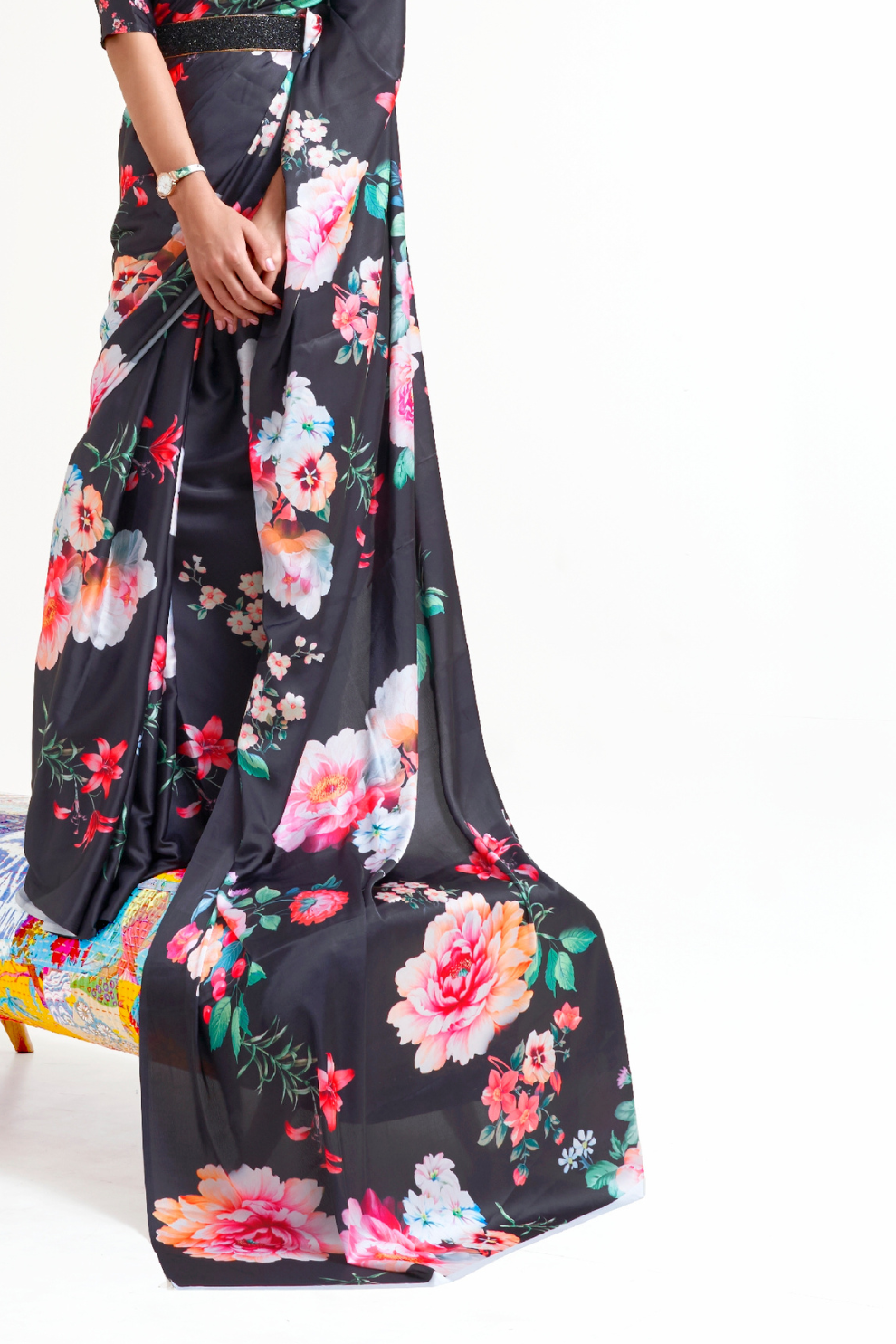 Casual Wear Satin Silk Saree with Smooth Finish