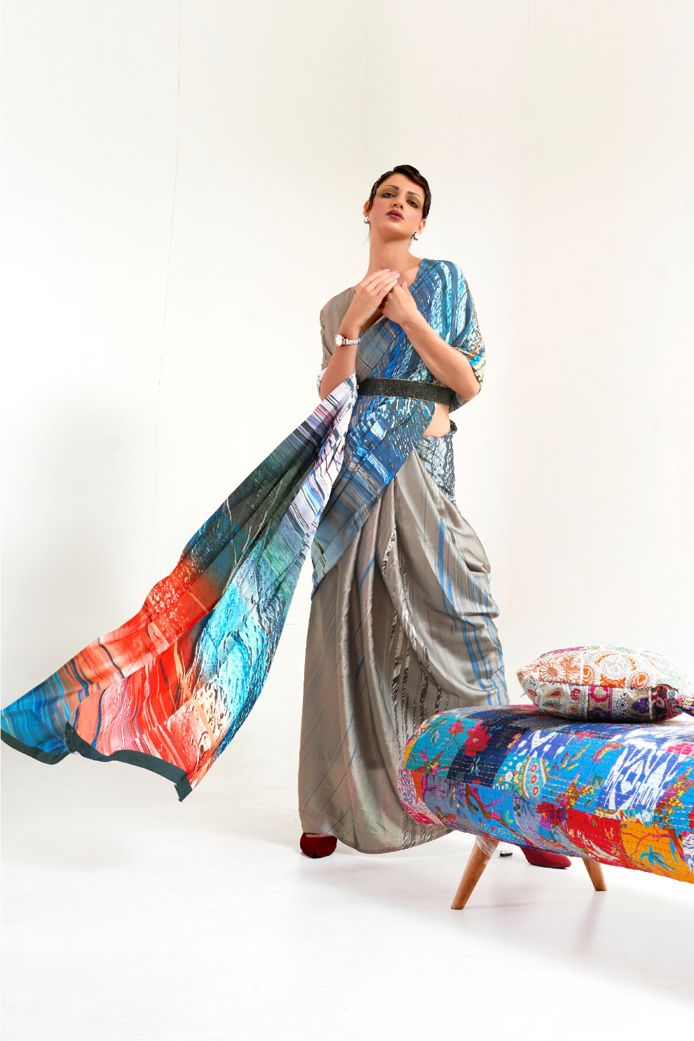 Casual Wear Satin Silk Saree with Smooth Finish