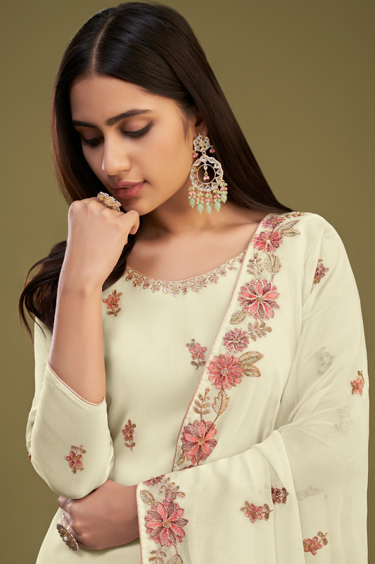 Traditional Georgette Sharara Suit With Stylish Flair