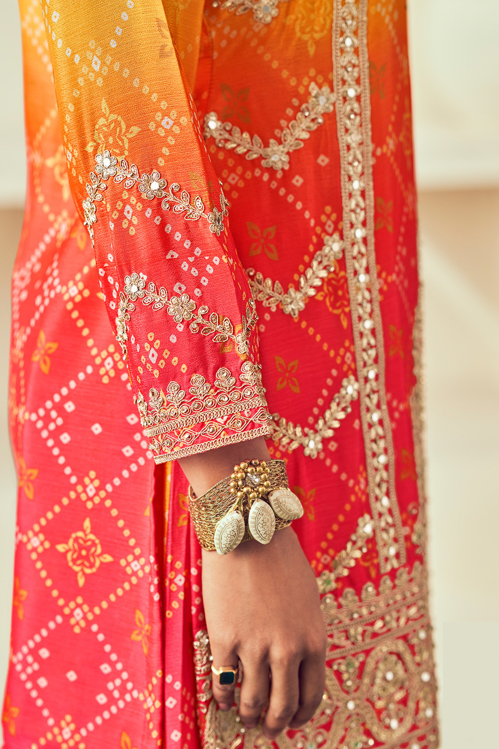 Royal Radiance Chinnon With Heavy Embroiderd Work  Palazzo Suit for the Modern Diva