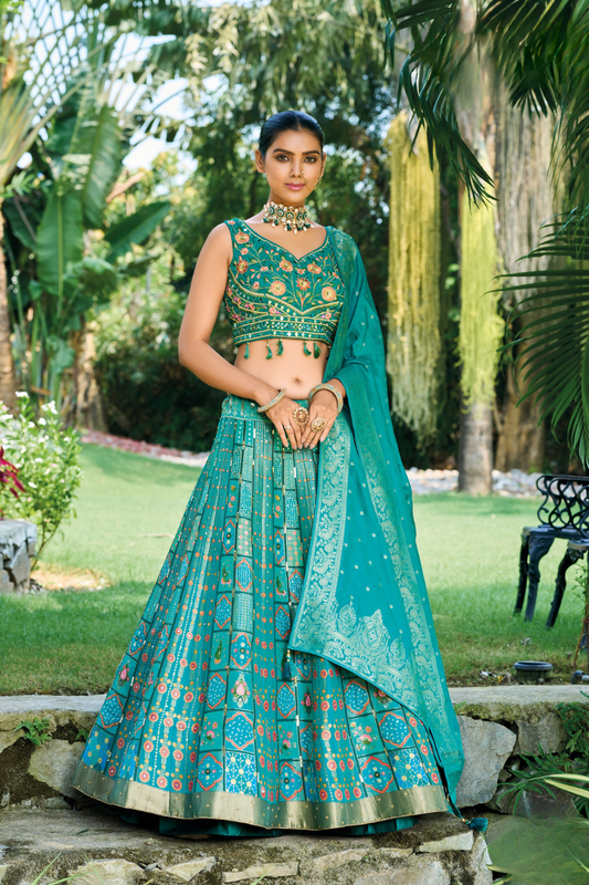 Grand Silk Bridal Lehenga with Detailed Hand Embroidery