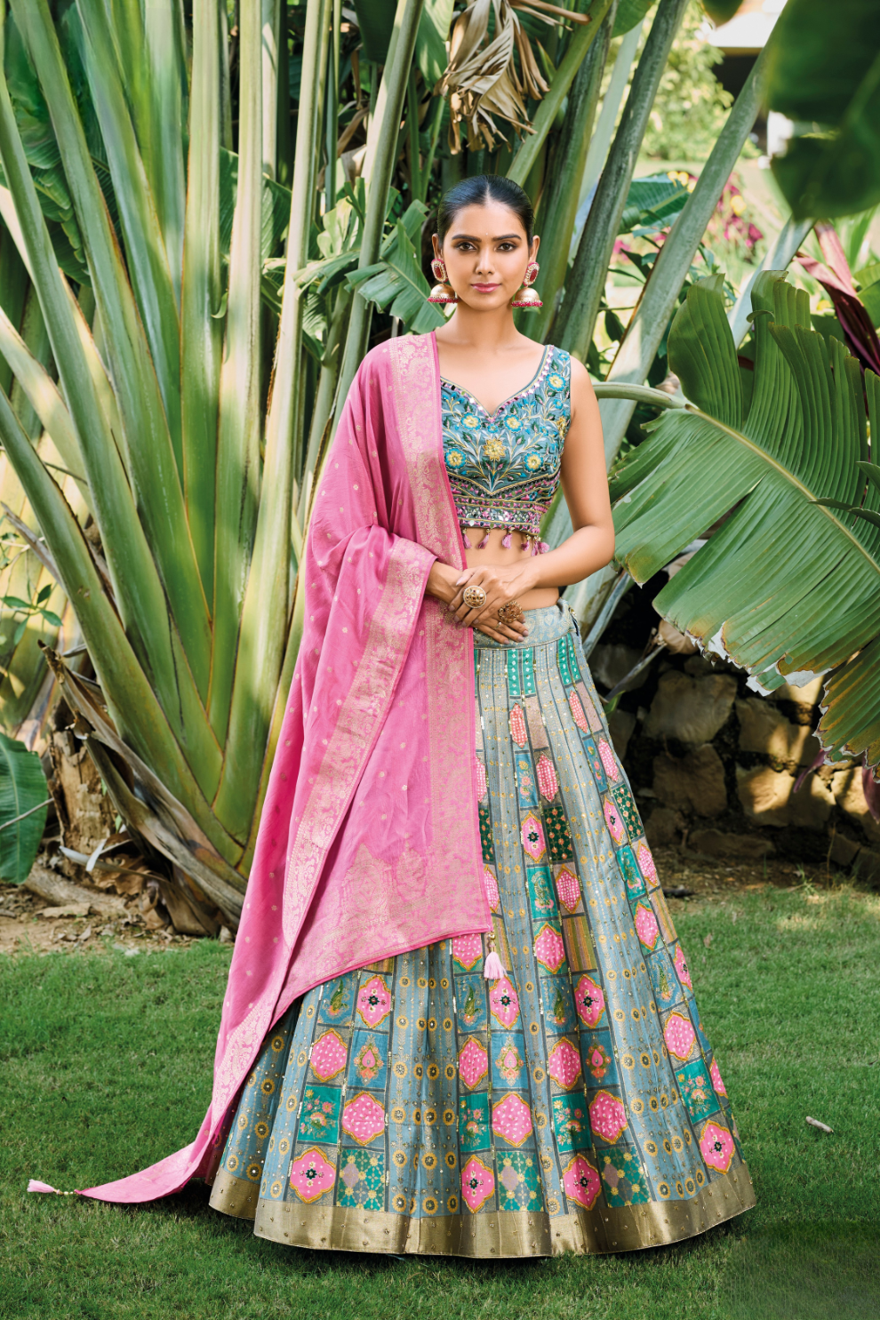 Grand Silk Bridal Lehenga with Detailed Hand Embroidery