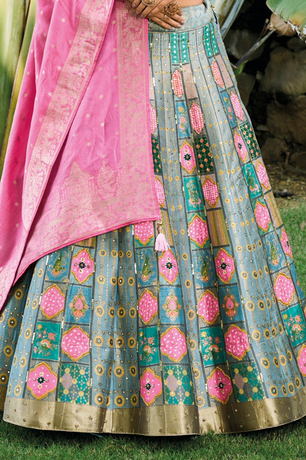 Grand Silk Bridal Lehenga with Detailed Hand Embroidery
