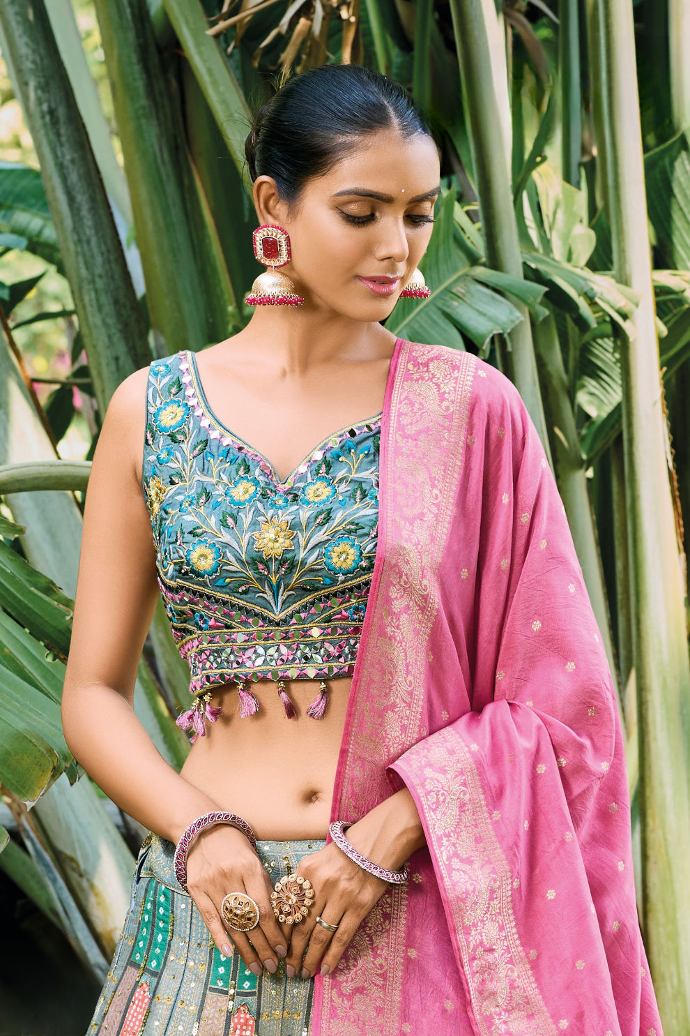 Grand Silk Bridal Lehenga with Detailed Hand Embroidery