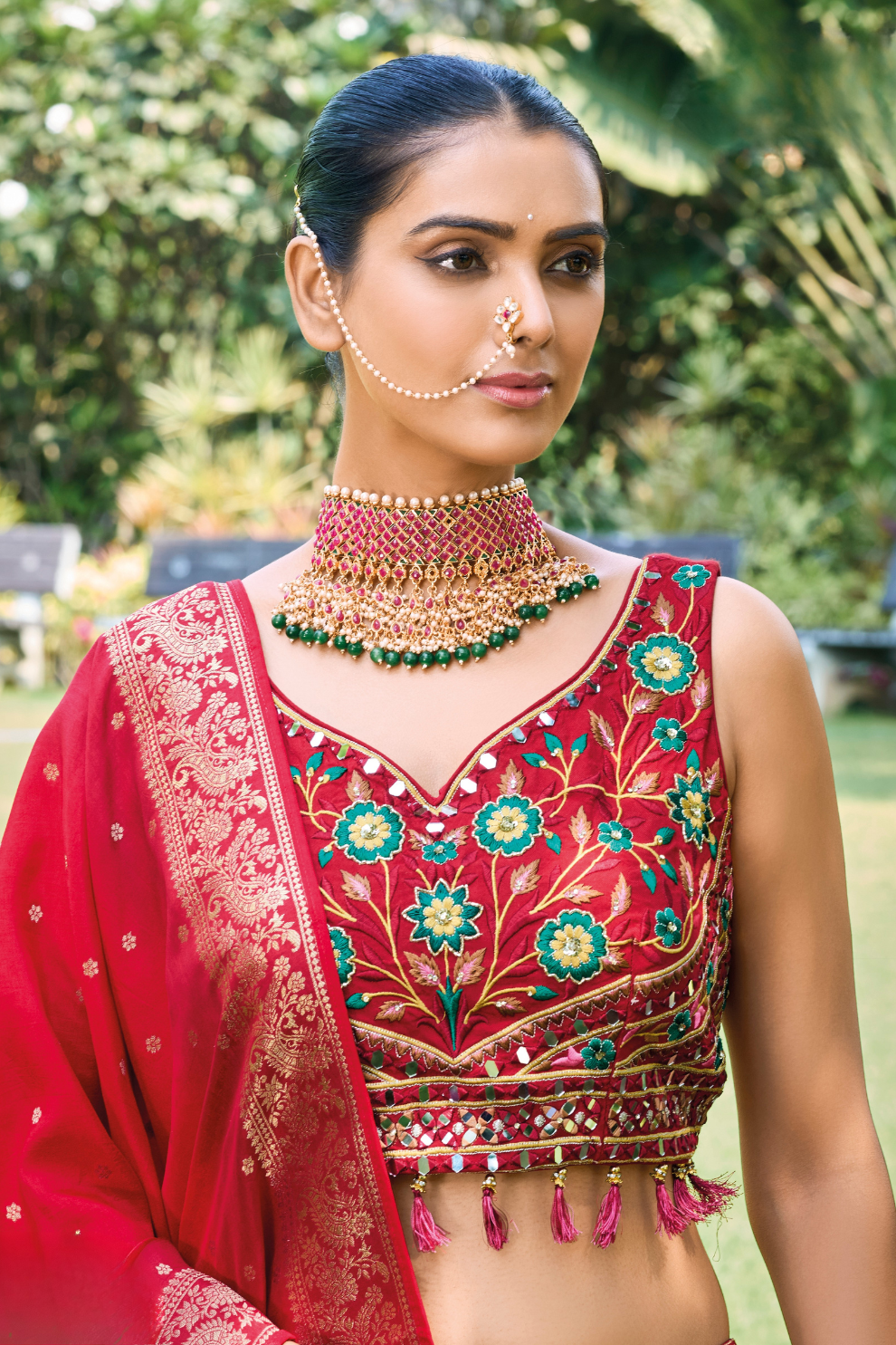 Grand Silk Bridal Lehenga with Detailed Hand Embroidery