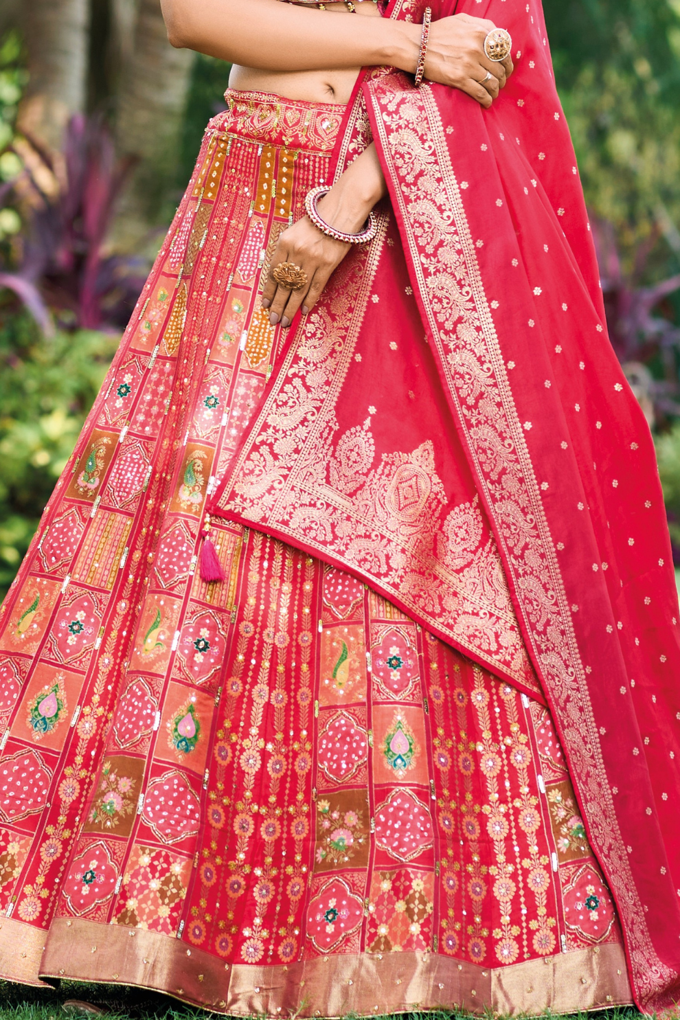 Grand Silk Bridal Lehenga with Detailed Hand Embroidery