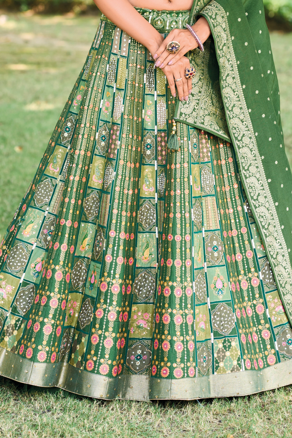 Grand Silk Bridal Lehenga with Detailed Hand Embroidery
