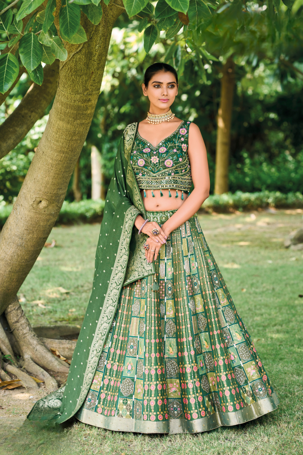 Grand Silk Bridal Lehenga with Detailed Hand Embroidery