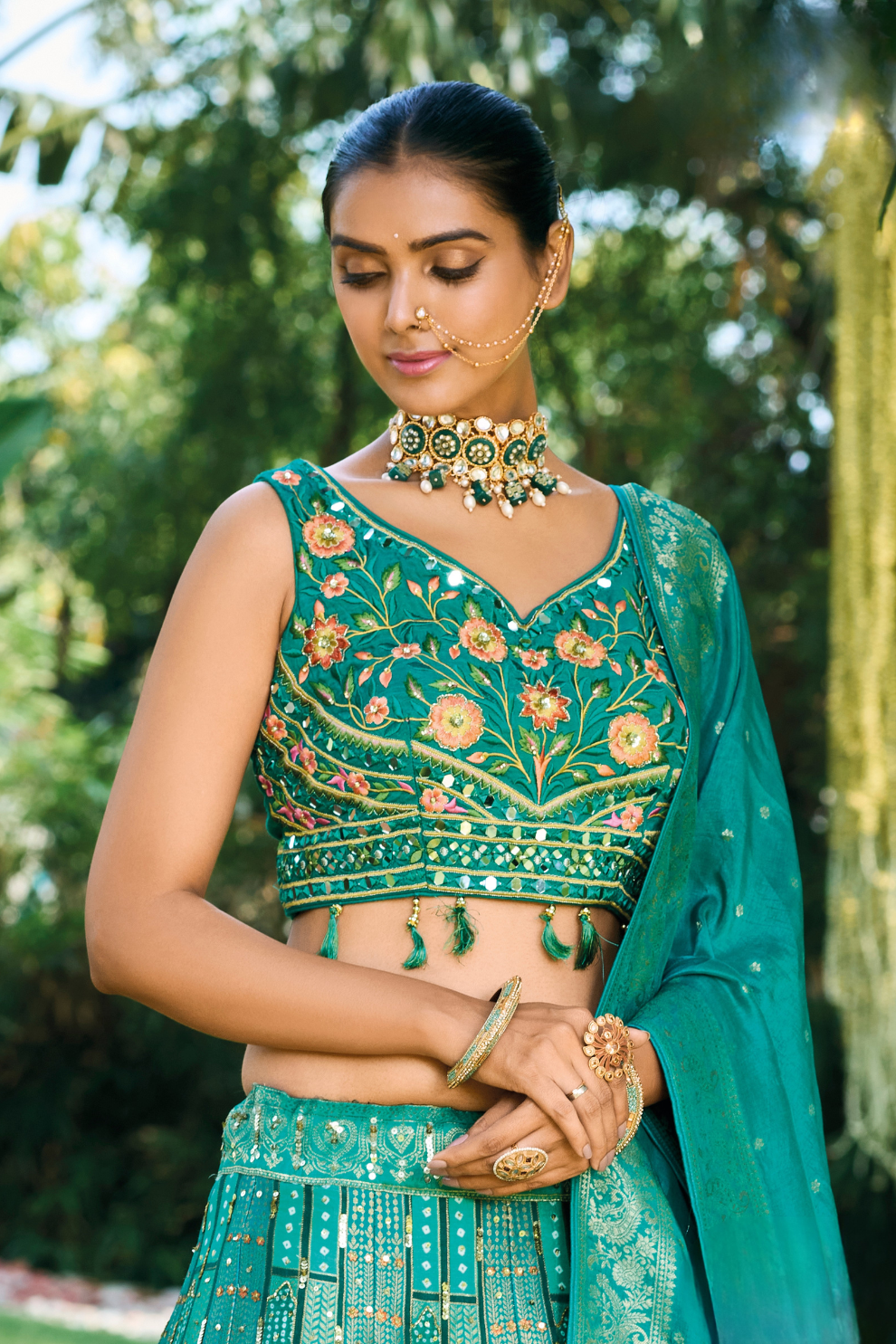 Grand Silk Bridal Lehenga with Detailed Hand Embroidery