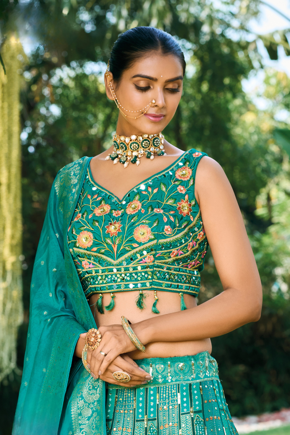 Grand Silk Bridal Lehenga with Detailed Hand Embroidery