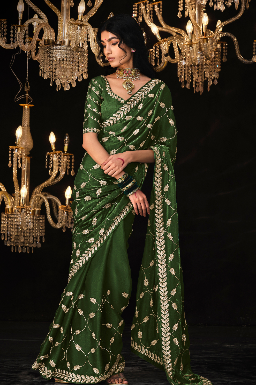 Beautiful Designer Wedding Saree with Premium Fancy Work