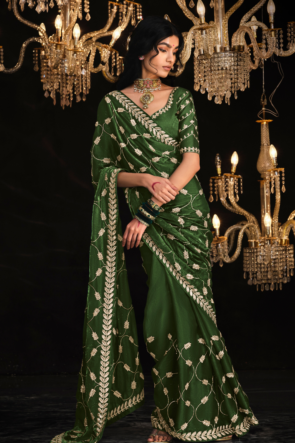 Beautiful Designer Wedding Saree with Premium Fancy Work