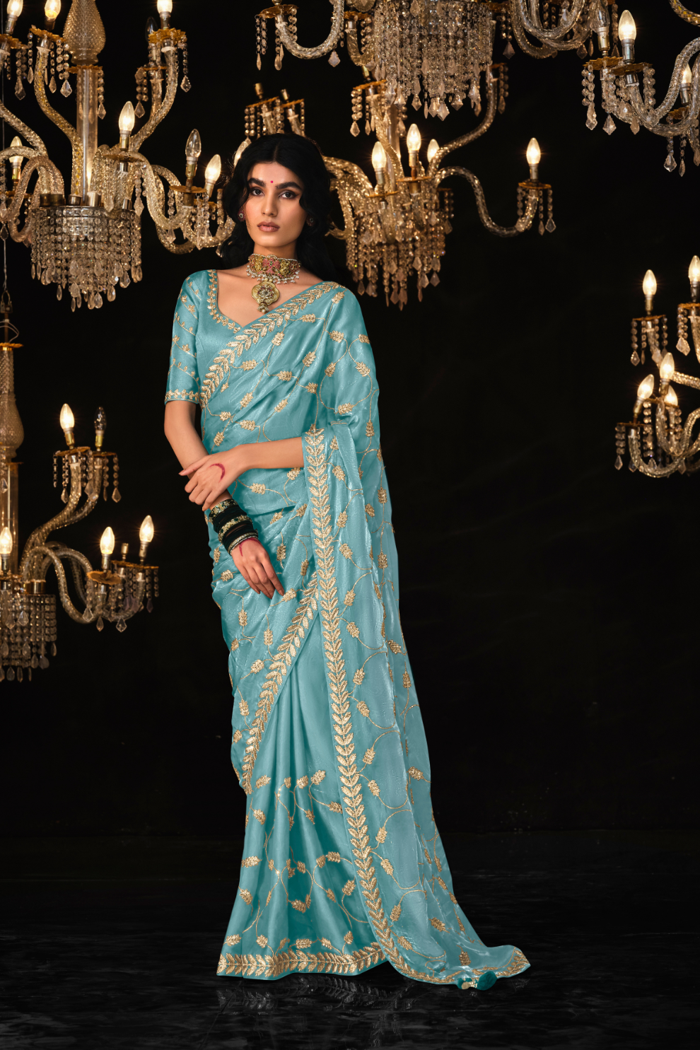 Beautiful Designer Wedding Saree with Premium Fancy Work