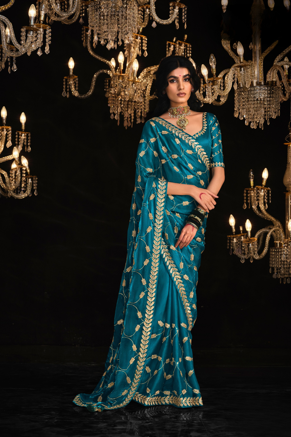 Beautiful Designer Wedding Saree with Premium Fancy Work