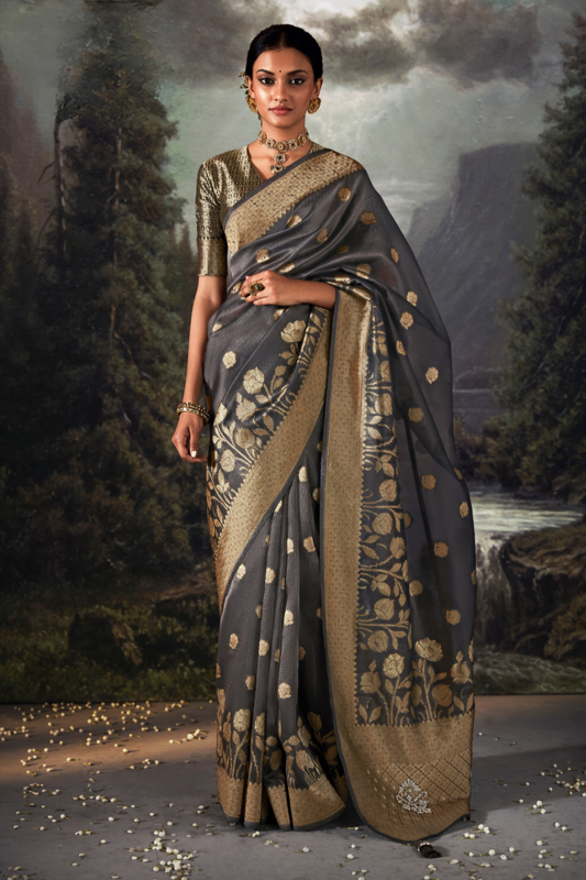 Majestic Woven Banarasi Silk Saree in Lustrous Pure Silk